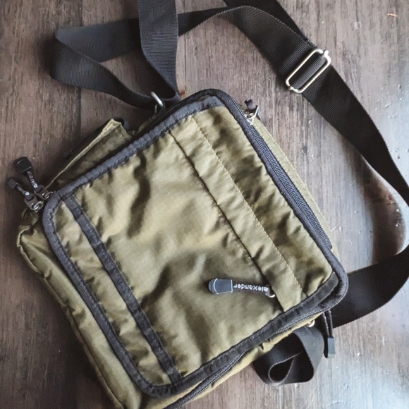 Derek Alexander Top Zip Olive Shoulder Bag. Great for travel and hiking! - Picture 2 of 14